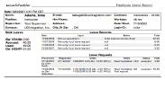 Screenshot of Report